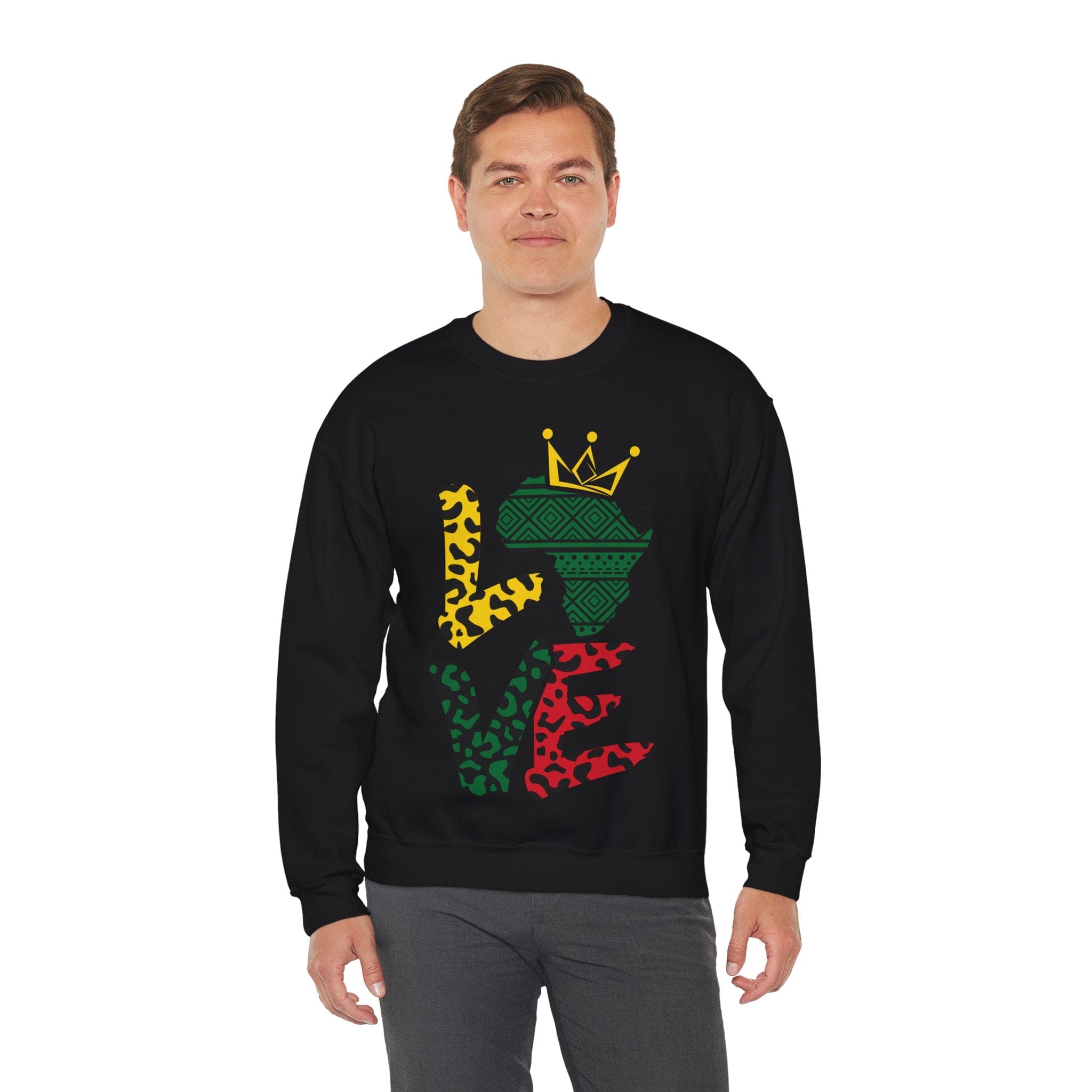 LUV Black HISTORY Unisex Heavy Blend™ Crewneck Sweatshirt