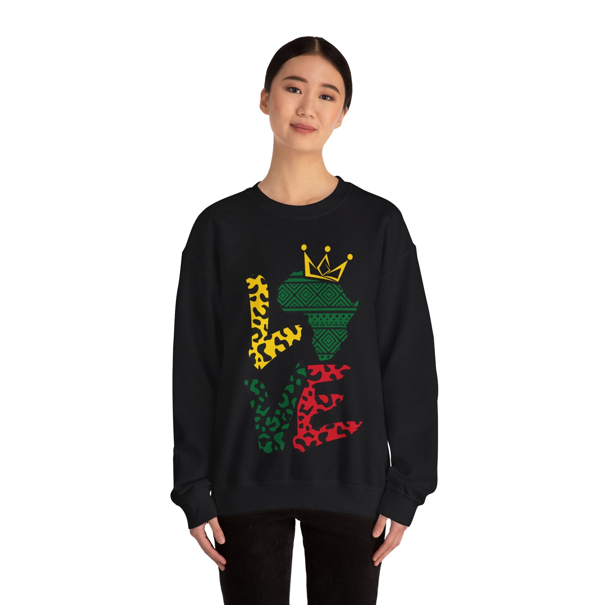 LUV Black HISTORY Unisex Heavy Blend™ Crewneck Sweatshirt