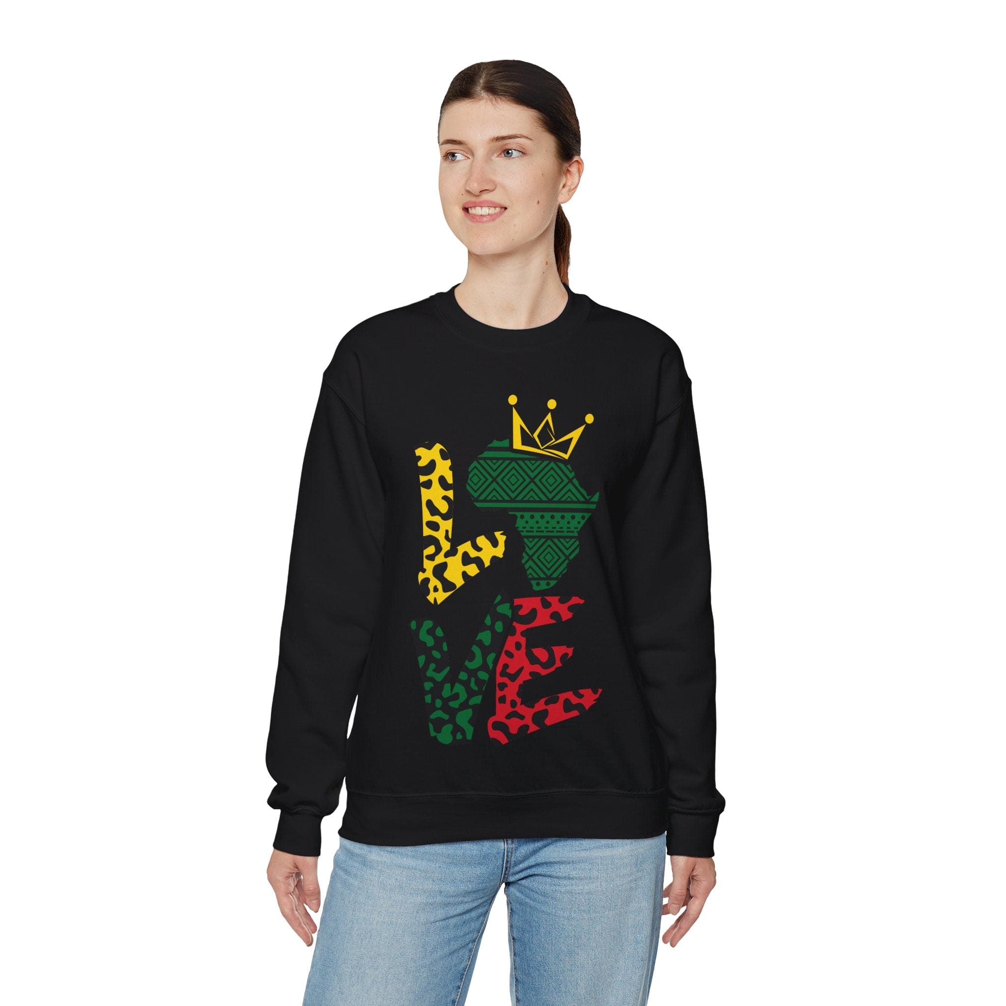 LUV Black HISTORY Unisex Heavy Blend™ Crewneck Sweatshirt