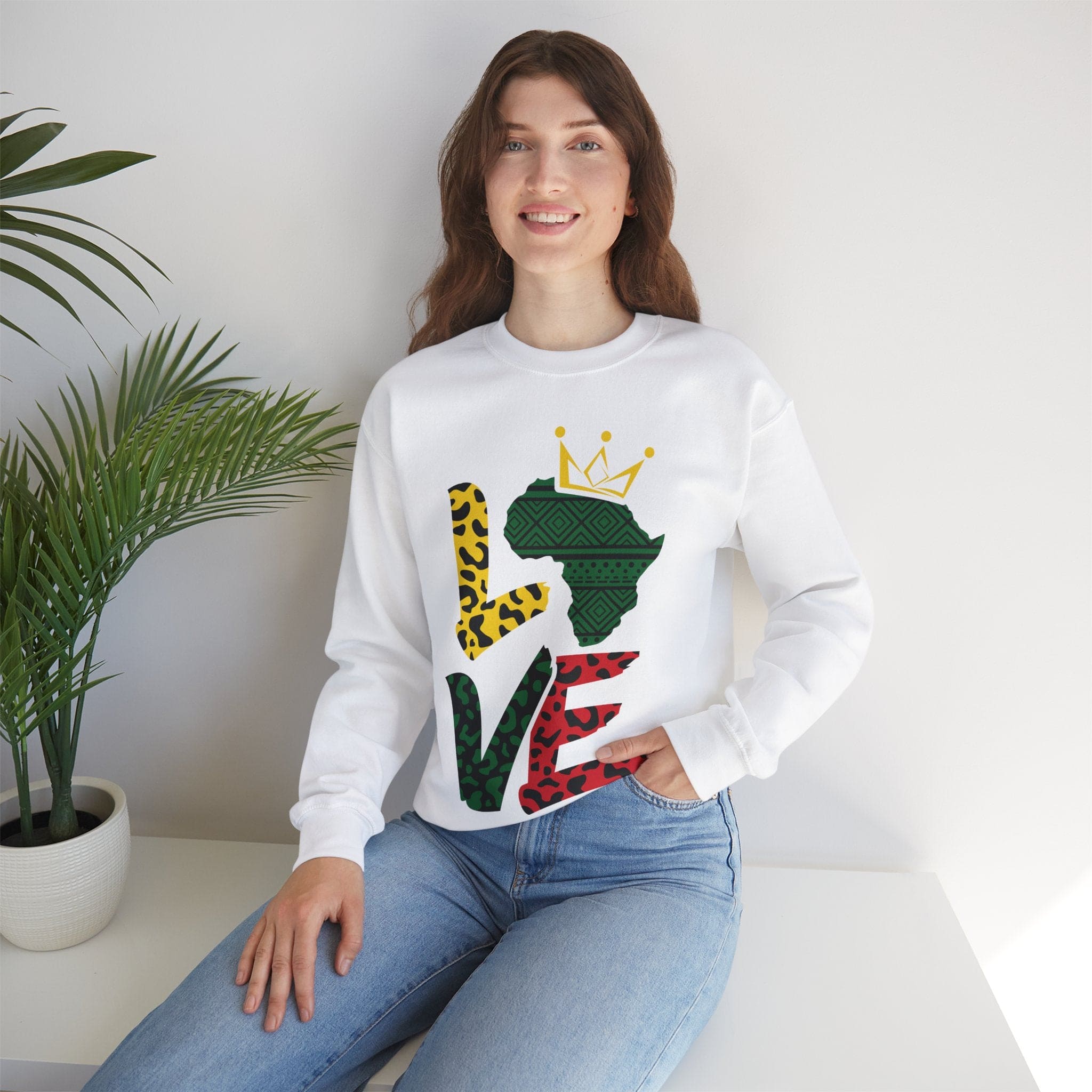 LUV Black HISTORY Unisex Heavy Blend™ Crewneck Sweatshirt