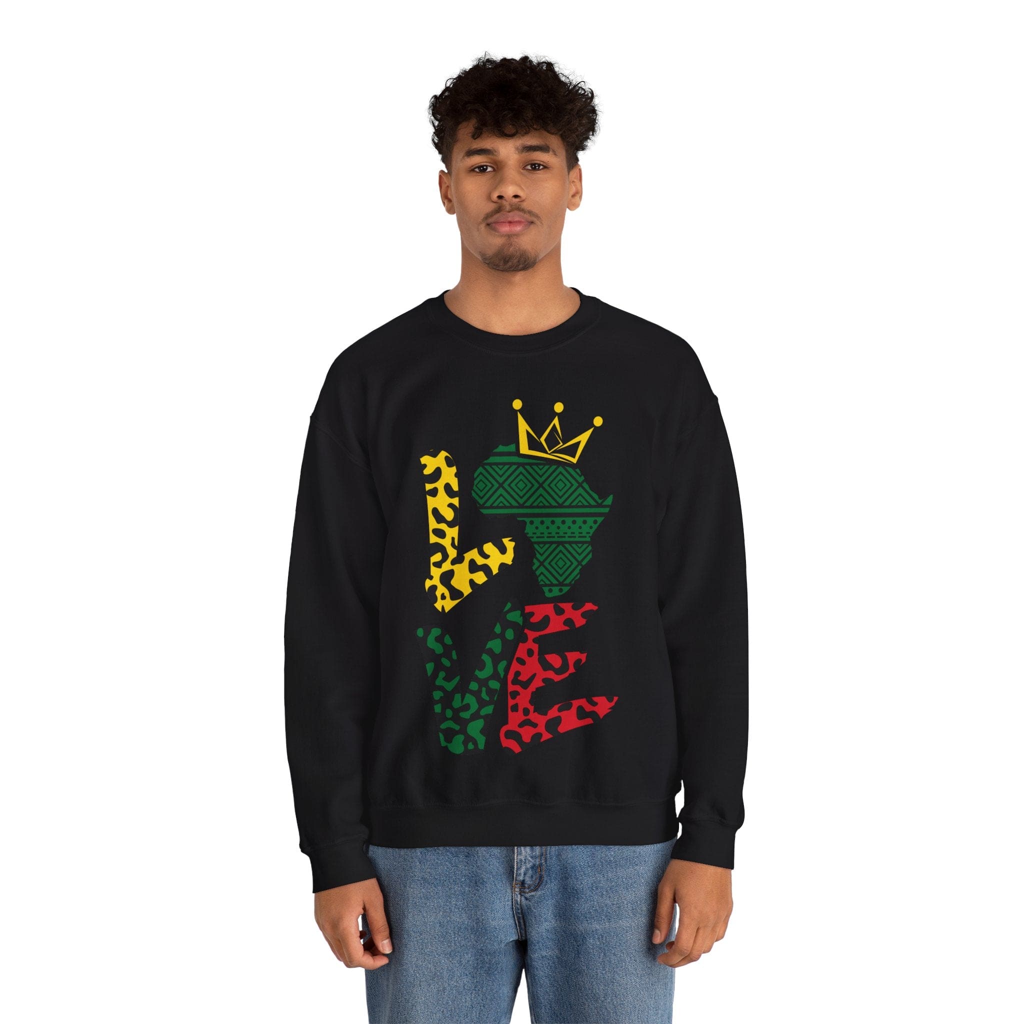 LUV Black HISTORY Unisex Heavy Blend™ Crewneck Sweatshirt