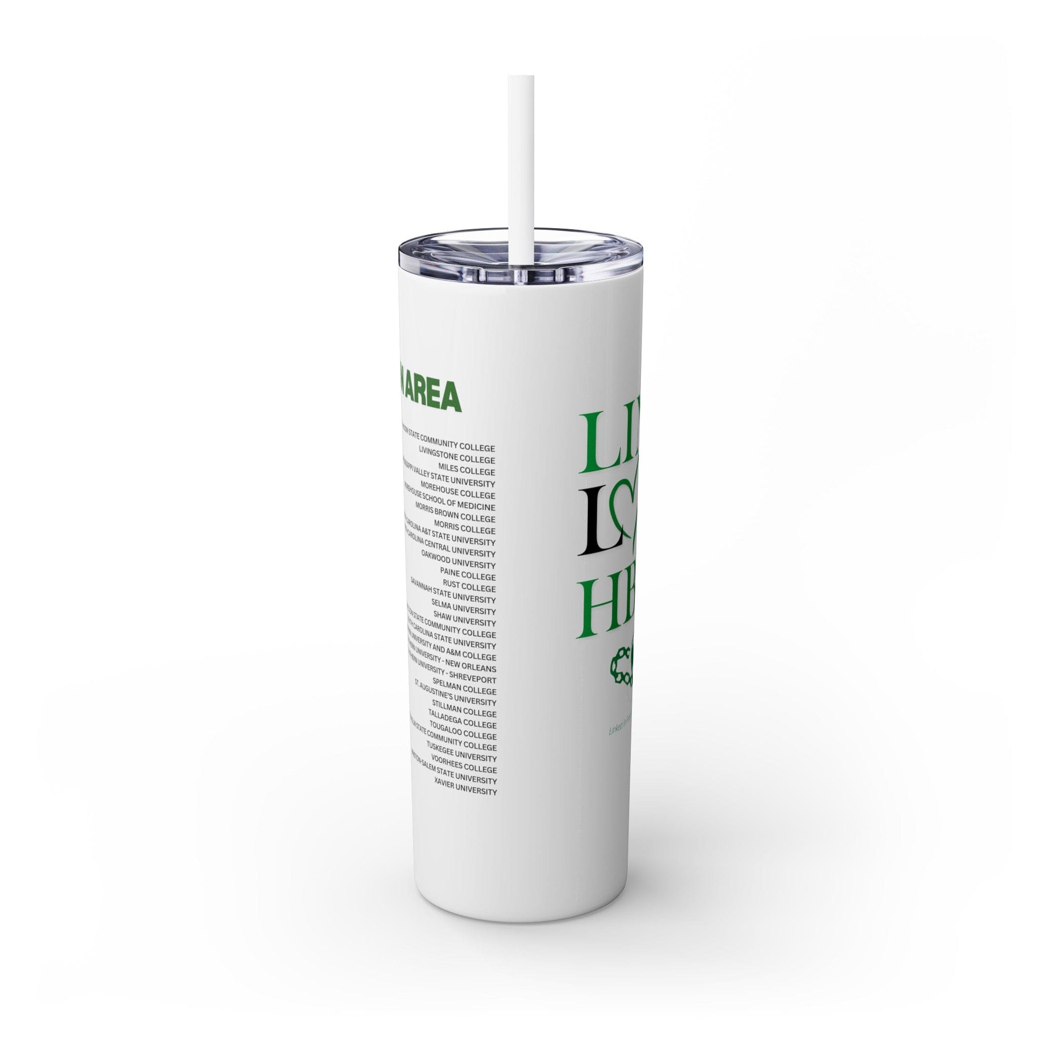 Links Love Hbcu's Skinny Tumbler with Straw, 20oz