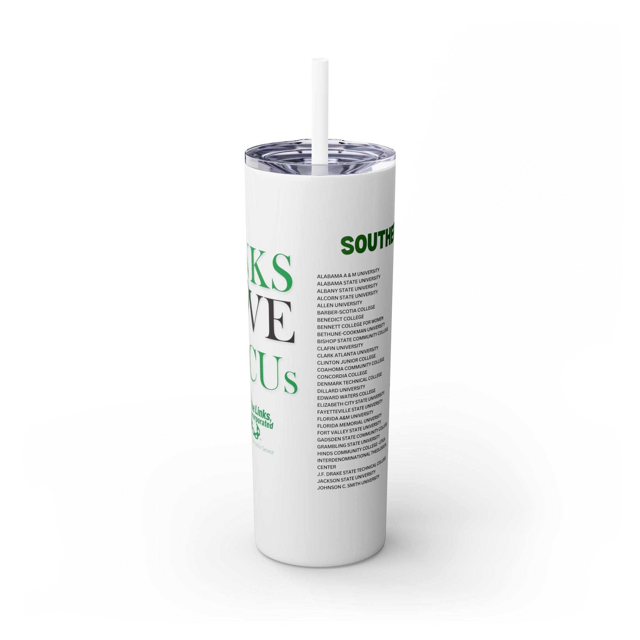 Links Love Hbcu's Skinny Tumbler with Straw, 20oz