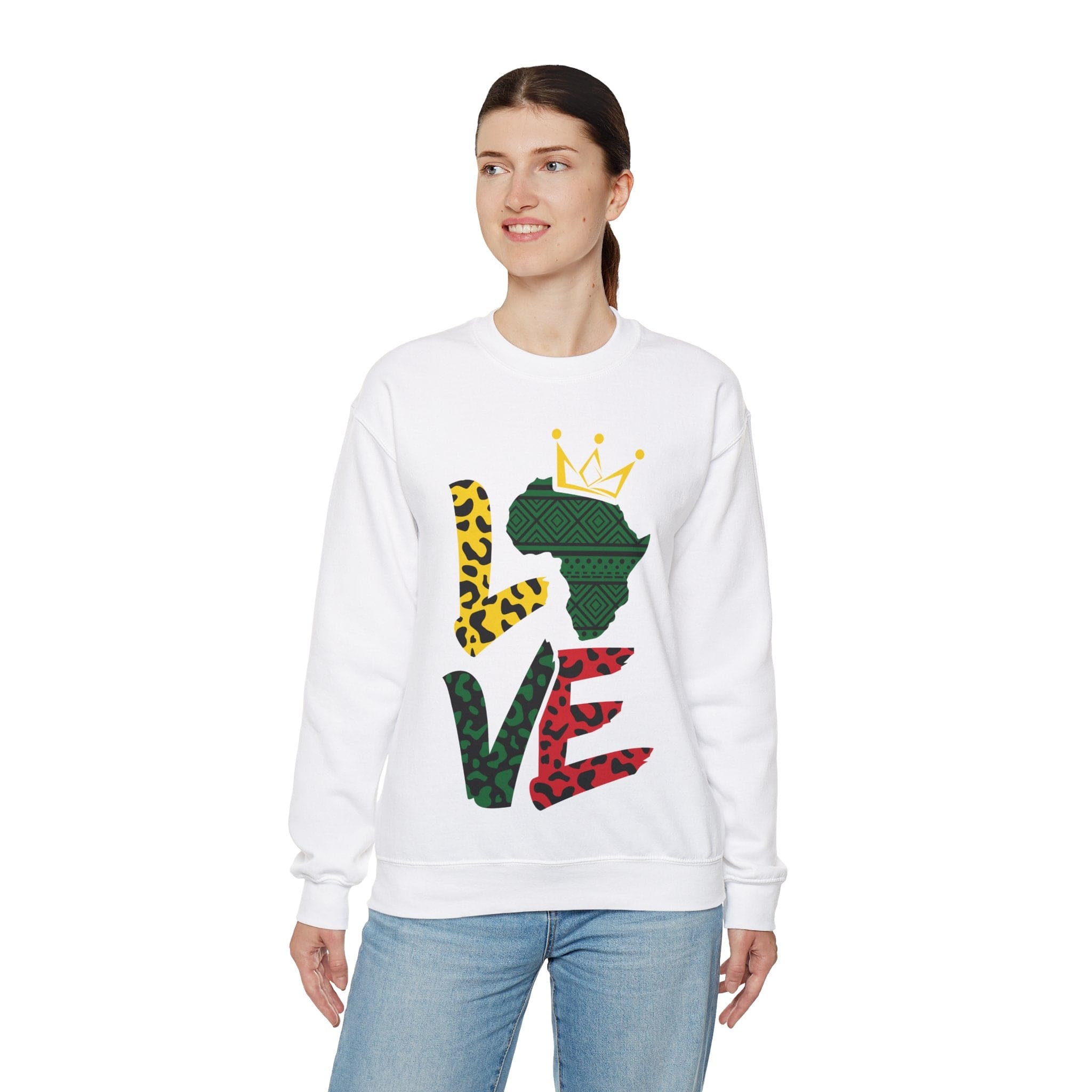 LUV Black HISTORY Unisex Heavy Blend™ Crewneck Sweatshirt